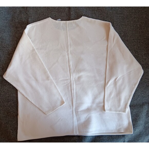 shirt 2XL Women Chinawear Casual Ivory Long Sleeve Thermal Style - Picture 2 of 9